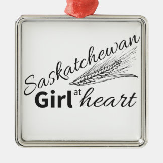 Ornamento De Metal Menina de Saskatchewan no coração