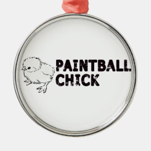 Ornamento De Metal Menina do Paintball