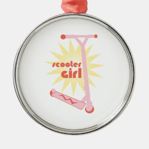 Ornamento De Metal Menina do patinete