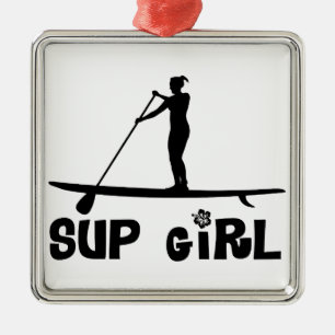 Ornamento De Metal Menina do SUP