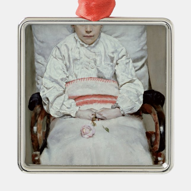 Ornamento De Metal Menina doente (Frente)