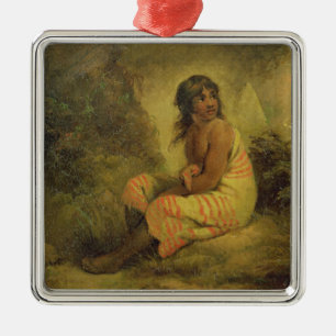 Ornamento De Metal Menina indiana, 1793 (óleo nas canvas montadas no