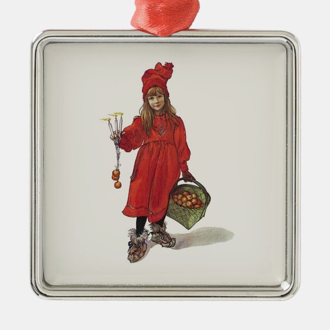 Ornamento De Metal Menina sueco pequena de Carl Larsson: Brita como (Frente)