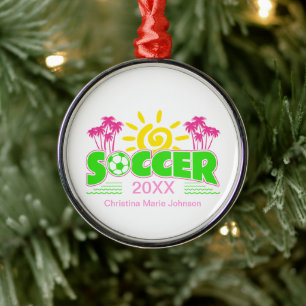 Ornamento De Metal Meninas Futebol Solar Palmeiras