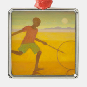 Ornamento De Metal Menino Running 2010