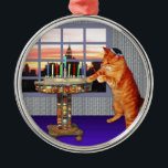 Ornamento De Metal menorah cat.jpg<br><div class="desc">Não apenas para Chanukah any more - este gengibre bonito ilumina as velas porque um grande milagre aconteceu aqui!</div>