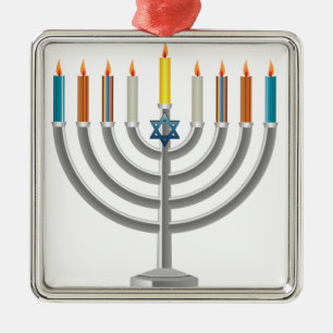 Ornamento De Metal Menorah de Hanukkah
