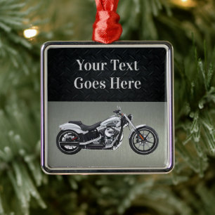 Ornamento De Metal Mensagem de Natal Personalizada de Motocicleta Bla