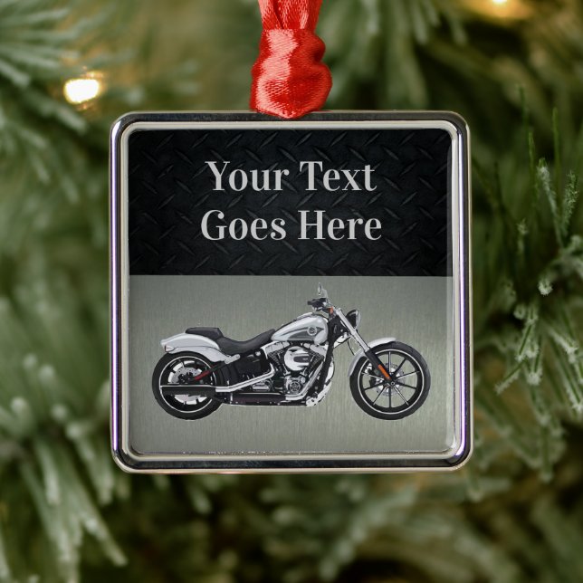 Ornamento De Metal Mensagem de Natal Personalizada de Motocicleta Bla (Árvore)