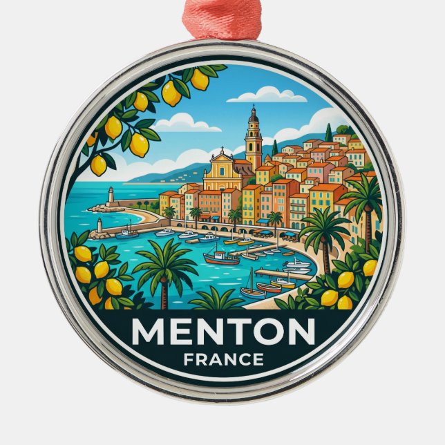 Ornamento De Metal Menton França (Frente)