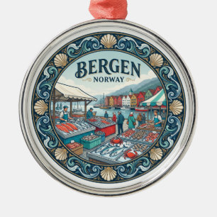 Ornamento De Metal Mercado de Peixes à Beira-Mar de Bergen