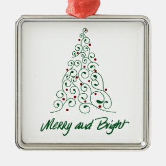 Ornamento De Metal Merry & Bright Christmas Tree Ornament