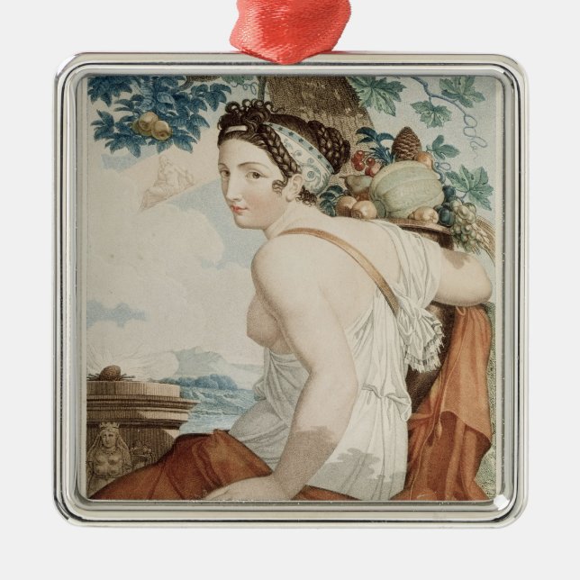 Ornamento De Metal Mês de Fructidor duodécimo do calendário (Frente)