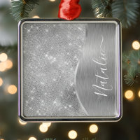 Metálico Personalizado Da Glitter De Prata Glam