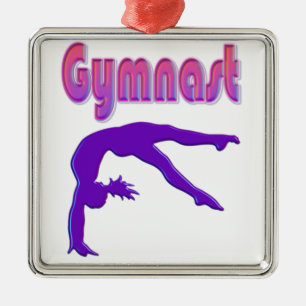 Ornamento De Metal Metálico Roxo de Energia do Gymnast