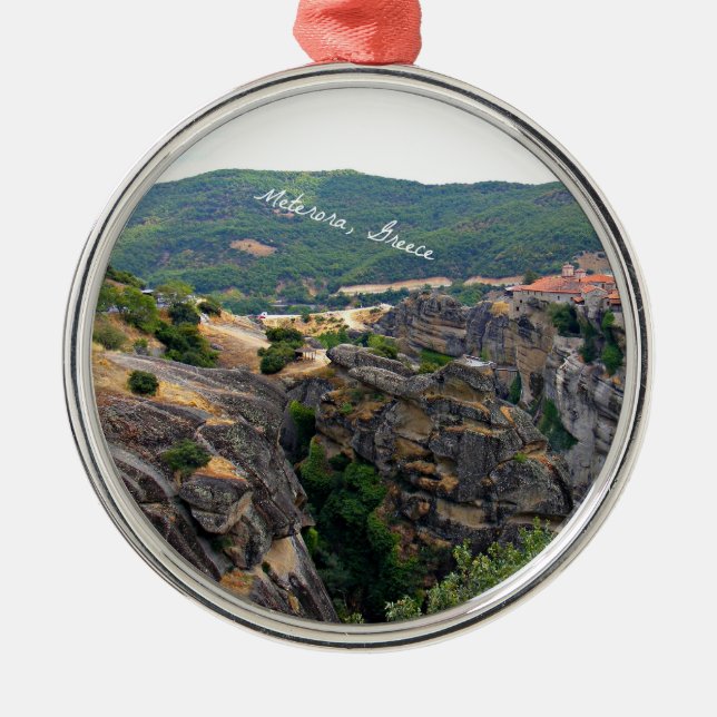 Ornamento De Metal Meterora, paisagem Grécia (Frente)