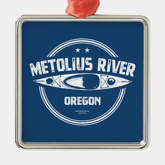 Ornamento De Metal Metolius River Oregon Kayaking (Frente)