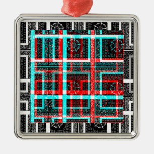 Ornamento De Metal Meu Design de Maze Quadrado