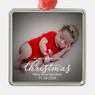 Ornamento De Metal Meu Primeiro Natal Alegre Pequeno Bebê Recém-Nasci