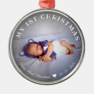Ornamento De Metal Meu Primeiro Natal Bebê Recém-Nascido Foto Ornamen