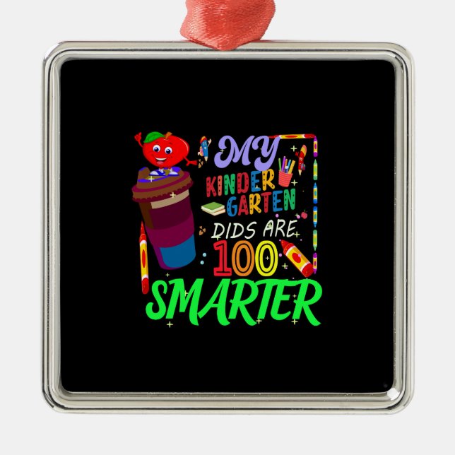 Ornamento De Metal Meus Dids De Garten Kinder São 100 Mais Inteligent (Frente)
