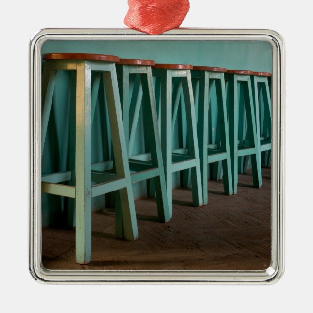 Ornamento De Metal México, Oaxaca, Bar Verde - Muro de Linha (Frente)