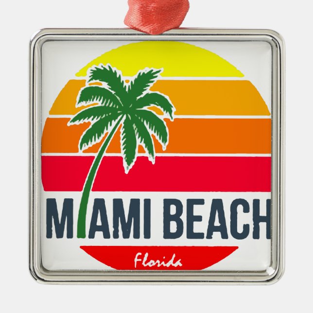 Ornamento De Metal Miami Beach (Frente)