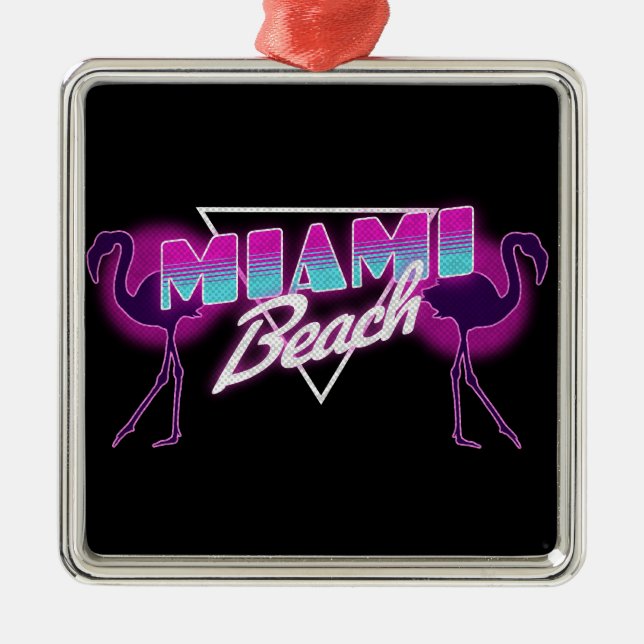Ornamento De Metal Miami Beach (Frente)