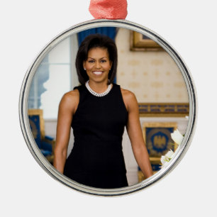 Ornamento De Metal Michelle Obama Ornament