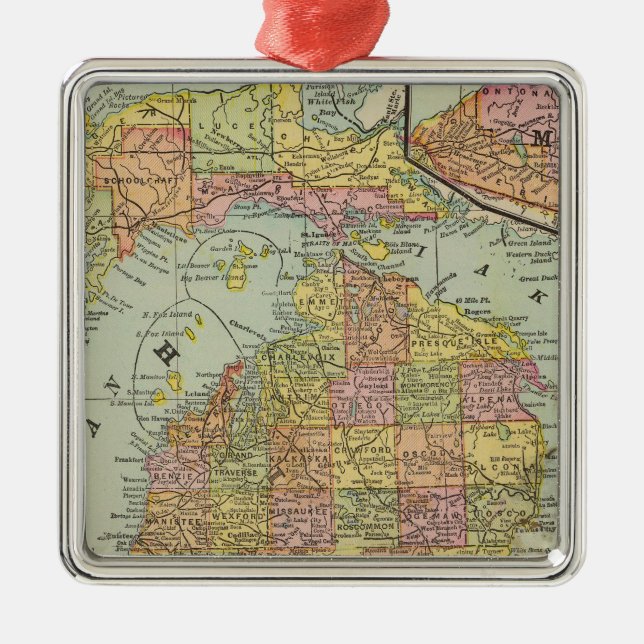 Ornamento De Metal Michigan 3 (Frente)