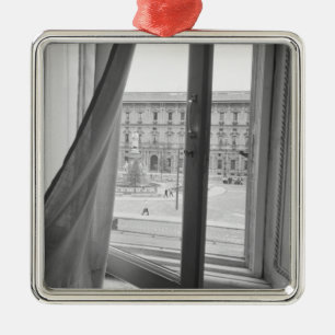 Ornamento De Metal Milão Itália, Vista da Janela da Ópera La Scala