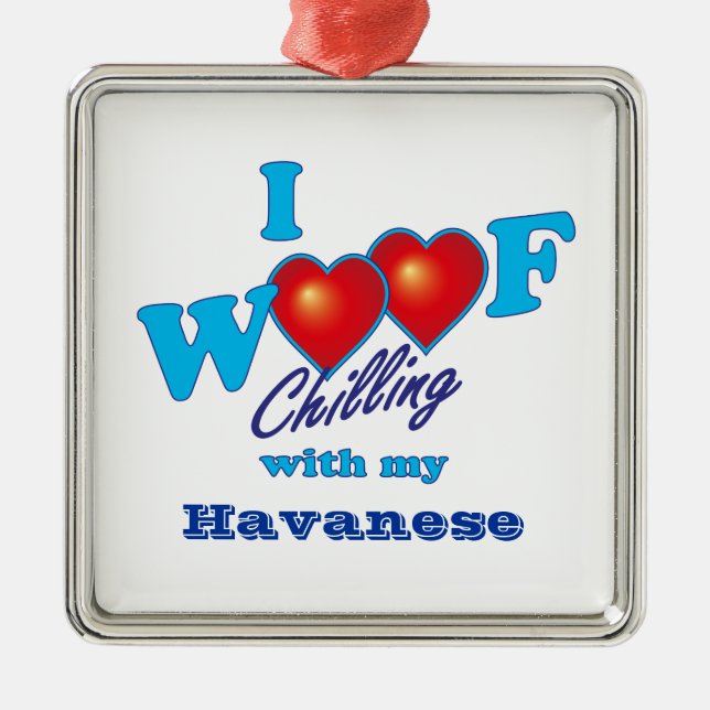 Ornamento De Metal Mim Woof Havanese (Frente)