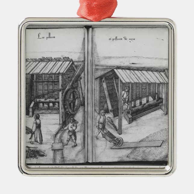 Ornamento De Metal Mina de prata de Croix-auxiliar-Minas do La, (Frente)