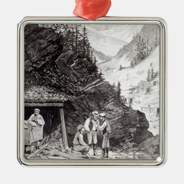 Ornamento De Metal Mineração do ouro e da prata (Frente)