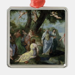 Ornamento De Metal Minerva com os musas