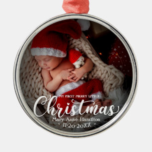 Ornamento De Metal Minha primeira Feliz, pequena foto do bebê recém-n