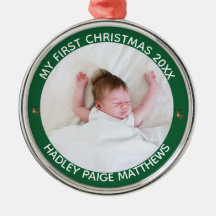 Minha Primeira Foto de Natal Branca Personalizada 