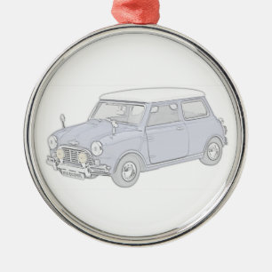 Ornamento De Metal Mini Cooper Vintage-coloriu