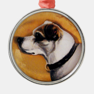 Ornamento De Metal MINIATURA PORTRAÇOS DE CACHORRO Fox Terrier
