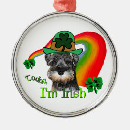 Ornamento De Metal Miniatura Schnauzer St Patricks