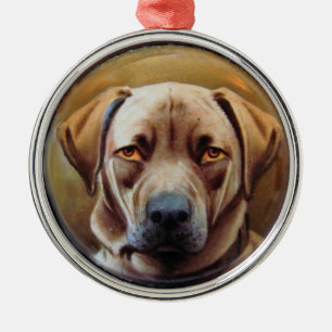 Ornamento De Metal MINIATURE DOG PORTRAITS, chocolate Labrador