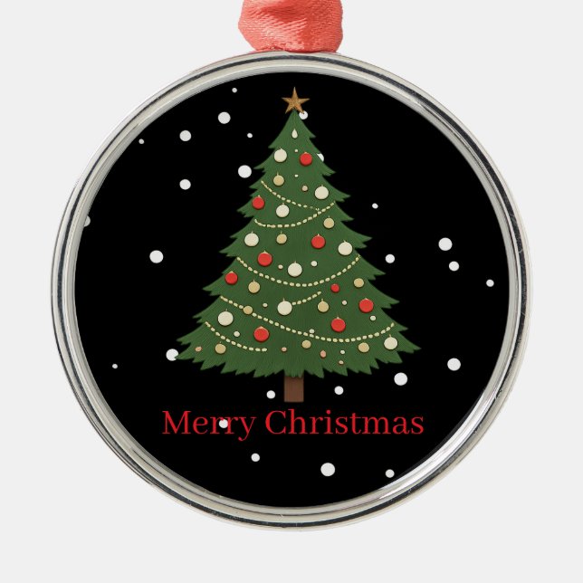 Ornamento De Metal Minimalist Christmas Tree Ornament (Frente)