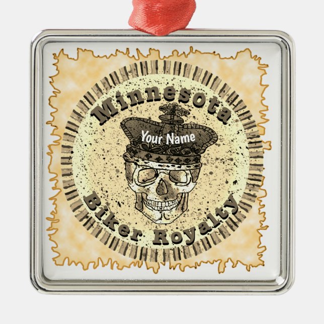 Ornamento De Metal Minnesota Biker  (Frente)