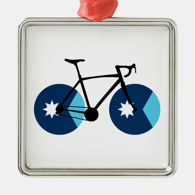 Ornamento De Metal Minnesota Flag Cycling (Frente)