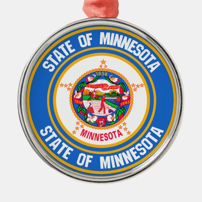 Ornamento De Metal Minnesota Round Emblem (Frente)