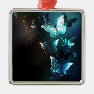 Ornamento De Metal Mint Night Butterflies
