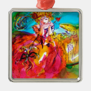 Ornamento De Metal MIRANDOLINA ,Venetian Carnival Mask