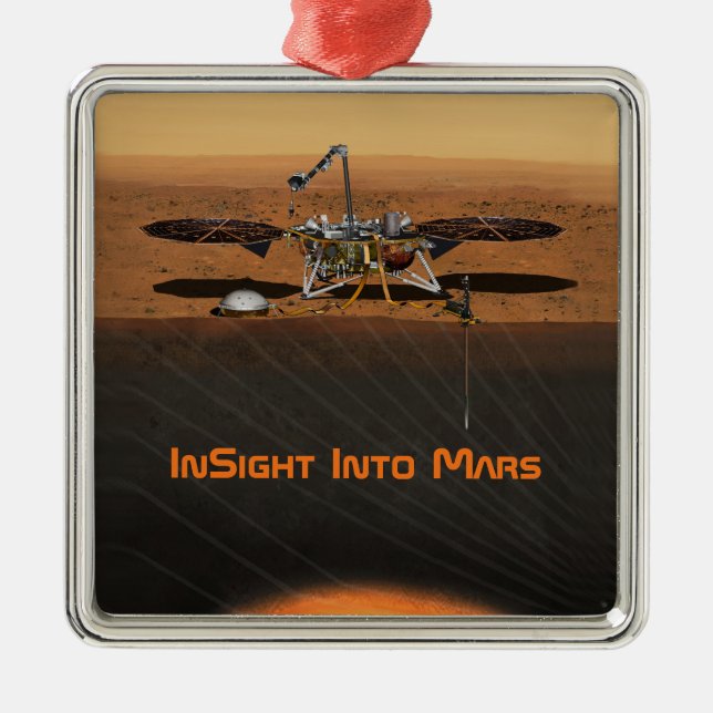 Ornamento De Metal Missão Lander InSight Mars (Frente)