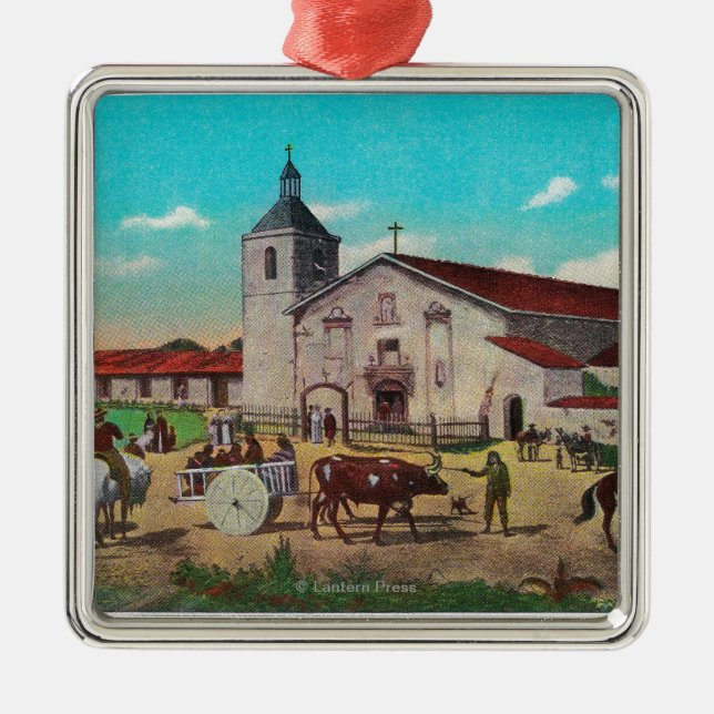 Ornamento De Metal Missão Santa Clara de AsisSanta Clara, CA (Frente)