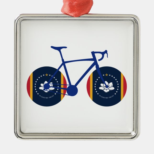 Ornamento De Metal Mississippi Flag Cycling (Frente)